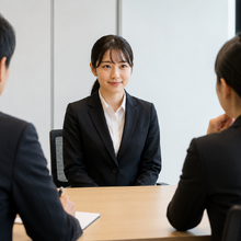 採用面接で話す応募者と担当者