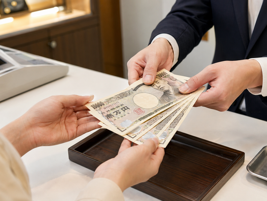 その場で現金お渡し