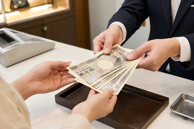 その場で現金お渡し